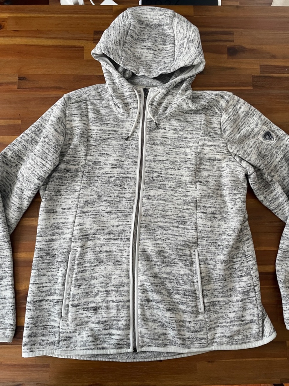 Kuhl Heather Gray Zip-Up Hoodie Jacket with zipper pockets Women XL